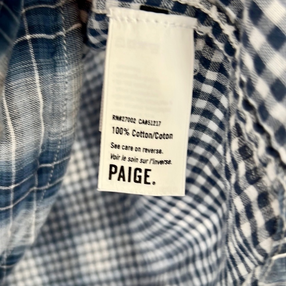♥️ Paige blue white plaid button down top - Picture 6 of 6